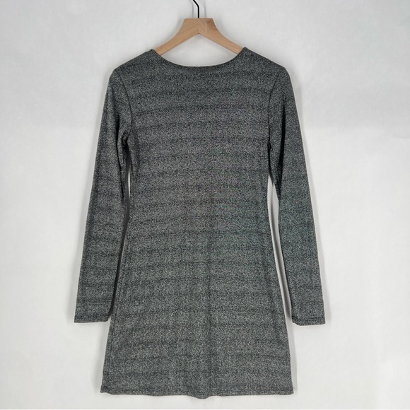 Reformation Esen Knit Dress in Chrome Sparkle Metallic Long Sleeve Party Dress - Picture 9 of 14